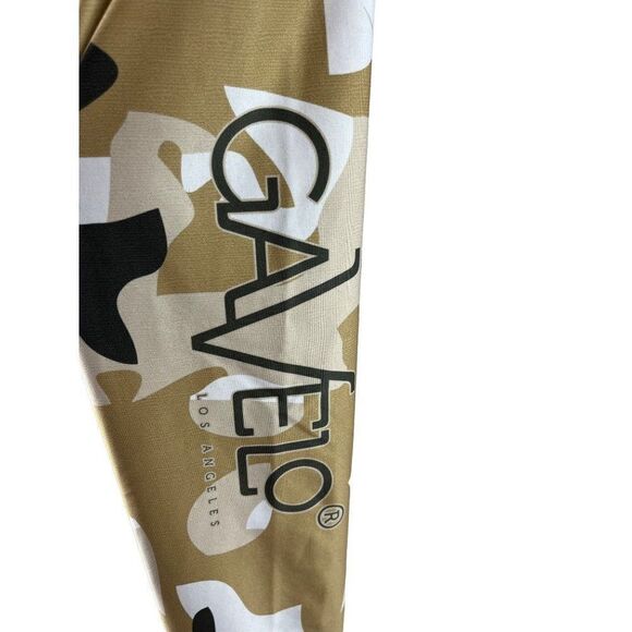 Gavelo Sandstorm Military Camo Print Compression 7/8 Leggings Large Tan Workout - Picture 6 of 9